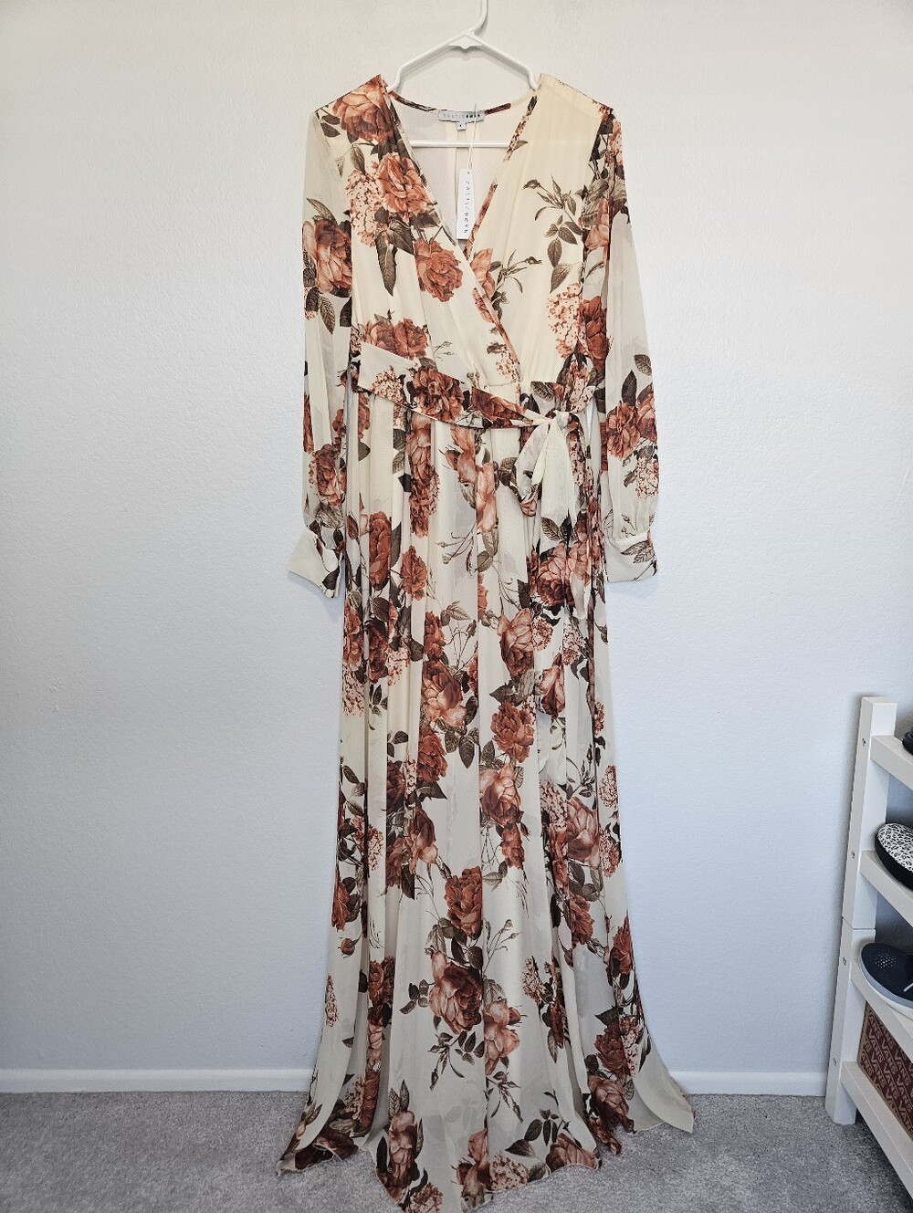 NWT Baltic Born | Lydia Fall Floral Flower Maxi Long Sheer Dress Women Large - Picture 2 of 7